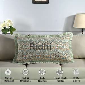 Juego de fundas de almohada lumbar con volantes largos, color amarillo Goldenrod, 20x30, estampado floral a mano, estilo occidental, de algodón, para sofá, dormitorio, casa de campo - Product Image 5