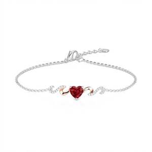 Jeulia Amore Custom <b>Infinity</b> Heart <b>Bracelet</b> with Birthstone-Trendy Wedding Jewelry - Product Image 6
