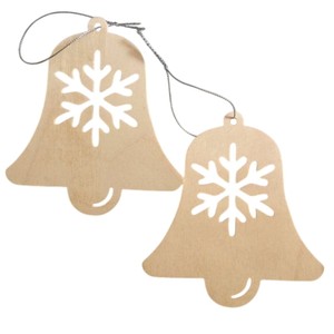 Vente en gros de pain d'épice en bois découpé au laser pour arbre de Noël ornement suspendu pour bricolage blanc avec étoile et canne en bonbon - Product Image 4