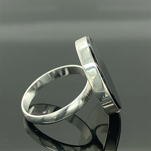 Natural Black Onyx 925 Sterling <b>Silver</b> <b>Handmade</b> Minimalist Ring December Birthstone Black Crystal Ring Gift For Women - Product Image 4