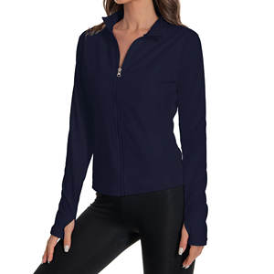 Haut de sport pour femme personnalisé, à séchage rapide, manches longues, veste de fitness, fermeture éclair, respirant, yoga, vêtements de sport actifs, qualité supérieure - Product Image 6