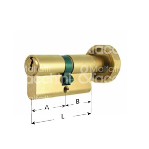 รูปทรงกระบอกพร้อมลูกบิดทองเหลืองซาติน - Product Image 1