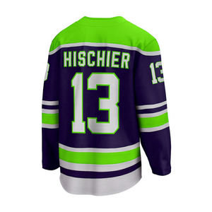 Jersey de hockey sobre hielo personalizable sublimado, números personalizados, nombres de equipos, alta calidad, 100% poliéster, antibacteriano, transpirable - Product Image 6