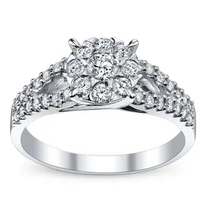 Baixo preço natural solitaire diamante noivado anel 0,10 0,20 0,30 a 0,60 quilates tamanho disponível