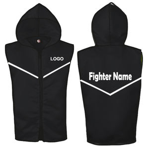 Nouvel ensemble de vêtements d'entraînement d'été en satin, veste à capuche, short, couleur unie, sans manches, respirant, polyvalent, tissu de boxe - Product Image 1