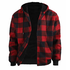 2025 nouveaux hommes imprimé motif polaire doublé à capuche veste avec fermeture éclair à capuche unisexe brodé 100% coton hiver - Product Image 1