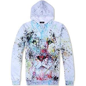 Ensemble jogging et sweat à capuche imprimé 3D lion pour homme, survêtement par sublimation 100 % coton molletonné, streetwear hiver - Product Image 2