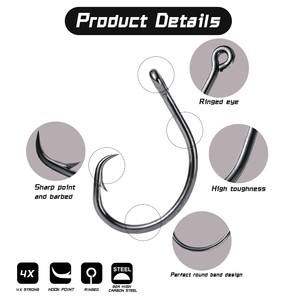 Lớn Trò Chơi Câu Cá Biển Móc Nước mặn Vòng Tròn Câu Cá Móc Thép Carbon Cao Ma Quỷ Đại Bàng Cá Móc - Product Image 4
