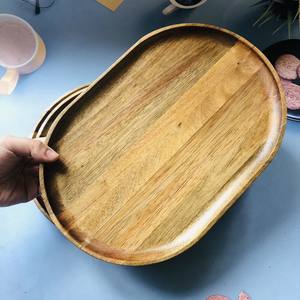 Nouveauté plateau ovale en bois plateau de service pour café thé assiette décorative vaisselle de mariage ustensile fabriqué par VITRAPRO - Product Image 2