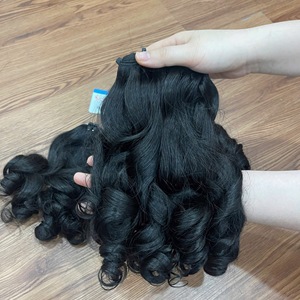 HOT TREND Lace Front Bounce <b>Curly</b> and <b>Bundles</b> Natural Black Color for Black Women Human Hair Extension Ready To Ship - Product Image 6