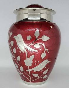 Urne funéraire florale émeraude pour cendres humaines | Urne arbre de vie | Grande urne faite à la main pour cendres d'animaux de compagnie - Product Image 3