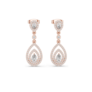 ต่างหูเพชรทรงหยดน้ำ 1.214 กะรัต สำหรับผู้หญิง ความใส VVS-VS EF ทอง 18KT, 14KT, 10KT และเงิน 925 สีโรสโกลด์, สีเหลือง, สีขาว - Product Image 1