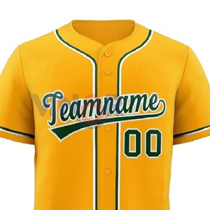 Maillot de baseball 100% polyester en taille adulte, maillot personnalisé, couleur unie, uniforme de baseball pour équipe sportive, service OEM - Product Image 4