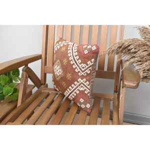 Brown Wool Kilim Patchwork <b>Pillow</b> 14x14 Inch Rustic Accent <b>Pillow</b> Woven <b>Silk</b> Vintage Floral Print Portable Bedding for Living - Product Image 3