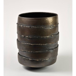 Industrial Trend <b>Set</b> of 3 Gold Hammered Design Iron <b>Vase</b> Planters Decorative Garden Ware Pots for Weddings - Product Image 5