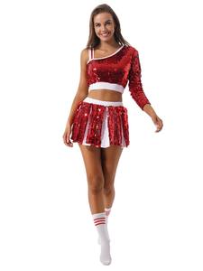 Ensembles de jupes de cheerleading pour filles, costumes de pom-pom girls sans manches, costumes imprimés 100% polyester pour uniformes adultes - Product Image 4