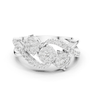 แหวนหมั้นเพชรทรงกลมสีเหลืองทอง 14K สำหรับผู้หญิง |   เพชรที่เพาะเลี้ยงใหม่ - Product Image 6