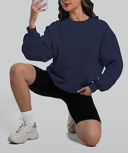 Sudadera extragrande para mujer con diseño de cuello moderno Top informal de manga larga - Product Image 5
