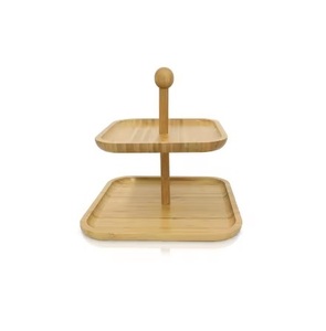 Soporte de pastel de diseño maravilloso 2 niveles Forma redonda Tamaño personalizado Soporte de pastel de madera con calidad exclusiva - Product Image 2