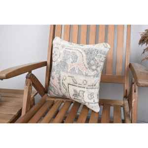 Beige Kilim Wool Pillow 14x14 Inch Luxury Vintage <b>Fluffy</b> Embroidered Rustic Throw Pillow for <b>Bedding</b> or Floor Use - Product Image 3