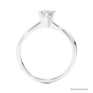 แหวนหมั้นเพชรทรงกลม0.4กะรัตสีเหลืองทองของขวัญครบรอบปีพิเศษสำหรับแหวนเพชร CVD ของเธอ - Product Image 6