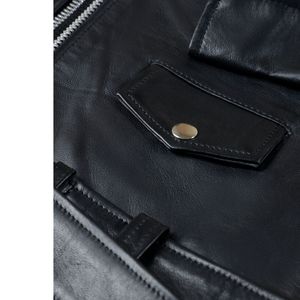 Nouvelle veste en cuir respirante de haute qualité pour hommes, col montant zippé, coupe décontractée, streetwear d'hiver de haute qualité pour hommes - Product Image 6