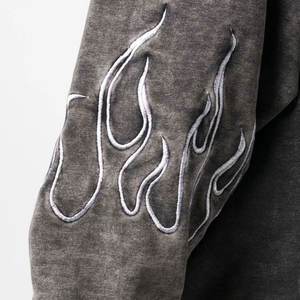 Sweats à capuche personnalisés pour hommes Concevez votre propre logo Sweats à capuche en coton mélangé Stone Wash - Product Image 5