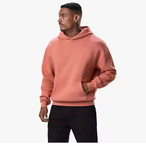 Pull à capuche surdimensionné pour hommes, haut à la mode à la mode pour l'hiver, motif solide à capuche, 100% coton, personnalisé, vente en gros - Product Image 2