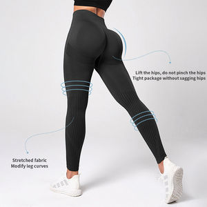 Femmes XL taille haute sans couture Scrunch bout à bout Gym vêtements d'entraînement Sexy vêtements de sport Spandex Yoga pantalon décontracté Fitness Legging - Product Image 4