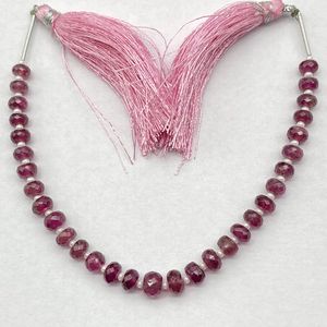 AAA Quality Pink Tourmaline Faceted Rondellel Shape Beads, 5-6MM Natural Gemstone Beads For Bracelet Making - Product Image 4