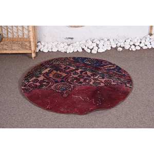 พรมปูพื้นขนแกะสีดำสีแดงคลาสสิกทรงสี่เหลี่ยมผืนผ้าขนาดใหญ่2.9 x 2.9ft 10มม. แผ่นรองยางหนาสำหรับนั่งเล่นข้างเตียงสำหรับโถงทางเดิน - Product Image 2