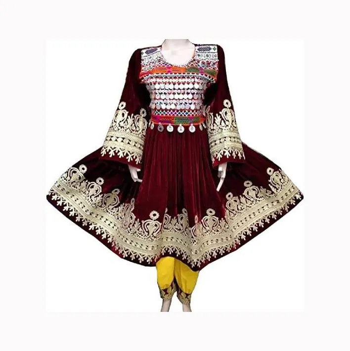 Afghan Kuchai Pashtun Antique 1 Piece Dress Tribal Dress Medium Afghan Handmade Traditional Dress for Parties Frock & weeding