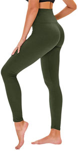 Mallas de mujer superventas cintura alta elástica Fitness Yoga pantalones 100% poliéster gimnasio entrenamiento mujeres Yoga Leggings Fitness Wear - Product Image 4