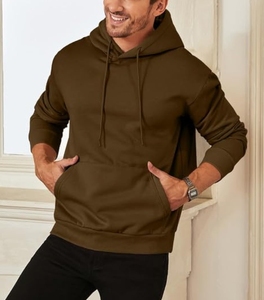 Sudadera con capucha pesada de primavera y otoño, Sudadera con capucha mezclada de algodón puro para deportes de ocio de Color sólido, Sudadera con capucha para hombres y mujeres - Product Image 4
