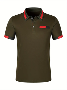 Polo de Moda para Hombre, Camisa de Color Sólido con Estampado 3D de Seda Alta, Holgada, de Gran Tamaño, de Manga Corta, Informal, de Verano, Top de Calle Diario, Polo de Golf - Product Image 5