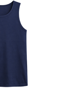 Camiseta sin Mangas Personalizada para Hombre, Estilo Musculoso, Ropa de Gimnasio, Informal, Verano, Tejido Elástico Suave, Color Azul Marino, Venta al por Mayor OEM - Product Image 3