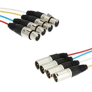 Câble multipaire XLR 4 canaux, connecteur mâle <span class=keywords><strong>vers</strong></span> 4 microphones femelles - Product Image 3
