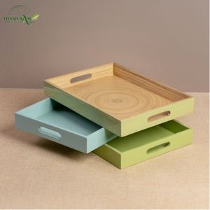 ถาดเสิร์ฟไม้ไผ่ทำมือ 100% ไม้ไผ่ธรรมชาติ น้ำหนักเบา เคลือบเงา เป็นมิตรกับสิ่งแวดล้อม ทนทาน กันน้ำ ปลอดภัยสำหรับอาหาร - Product Image 1