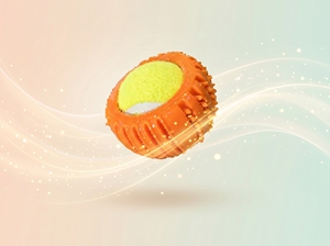 Ledu Dual Ball Surprise – Jouet pour chien en caoutchouc durable avec balle de tennis intégrée - Product Image 4