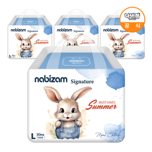 Nabizam Signature Summer Pants Pañales L Tamaño 30 hojas X 4 bolsas para el cuidado del bebé - Product Image 1