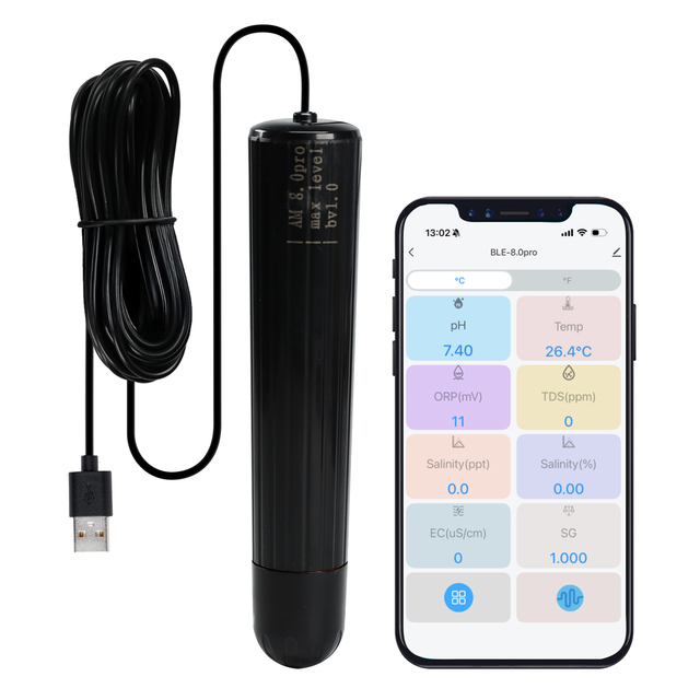 Industrial Smart Water Probe WiFi pH ORP TDS EC Salinity Meter with Real-Time Data Logging for Aquaculture & Hydroponic Systems