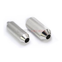 Perhiasan Tindik Tubuh Unisex Model Klasik Navel Angled Knurled Grip Berbahan Baja Tahan Karat Jerman Berlapis Perak, Laris Terjual