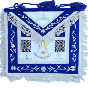 Venta al por mayor personalizado Masonic Regalia Past Master alta calidad hecho a mano maestro masónico delantal con cuentas bordado precio de fábrica - Product Image 4