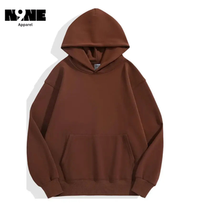 Sweats à capuche unisexe avec logo personnalisé Sweat à capuche homme hiver épais poids lourd surdimensionné sans ficelle brodé grande taille - Product Image 1