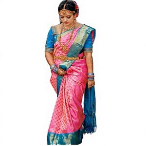 Saris traditionnels indiens et pakistanais, sari en coton avec motif imprimé en feuille d'aluminium, saris traditionnels élégants inspirés d'Inde et du Pakistan - Product Image 1