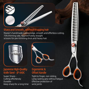 Tijeras de adelgazamiento profesionales de acero inoxidable de 8 pulgadas para el cuidado de mascotas, producto de tijeras para perros - Product Image 2