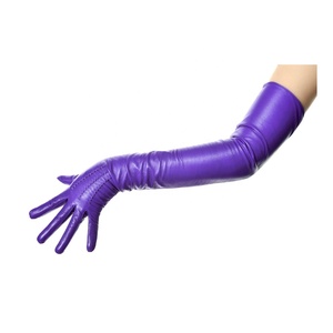 Gants en cuir pour femmes, style vintage, couleur violette, à manches longues, avec boutons aux poignets, fabriqués au Pakistan, 2026 - Product Image 3