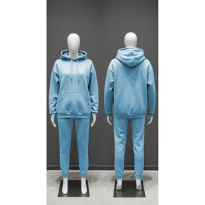 ชุดออกกำลังกายผ้าฟลีซเทอร์รี่สำหรับทุกเพศกางเกงครอปเอวยางยืดระบายอากาศได้ดีสำหรับฤดูหนาวสินค้า2025 - Product Image 3