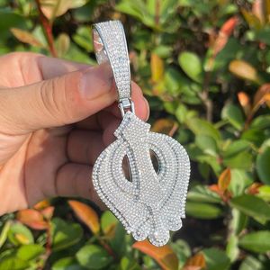 Vente flash Pendentif Hip Hop personnalisé en argent S925 avec diamant rond brillant de taille brillante cultivé en laboratoire, pendentif unisexe glacé - Product Image 6