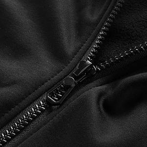 Venta al por mayor de logotipo personalizado de los hombres de cara completa con cremallera chaqueta de lana abrigo en blanco con diamantes de imitación en relieve Sudadera con capucha cremallera invierno poliéster/algodón - Product Image 5